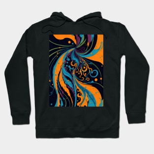 Abstract Colorful Ink Swirl Hoodie